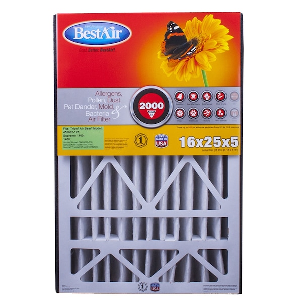Bestair 16 in. W X 25 in. H X 5 in. D 11 MERV Pleated Air Filter 1 pk AB1625-11R - main